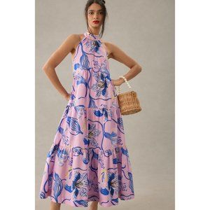 Anthropologie Sarah Gordon Tiered Halter Midi Dress x Maeve NWT